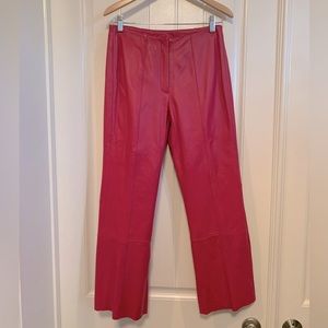 Fun hot pink genuine leather pants